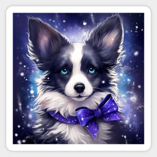 Shimmering Black Corgi Sticker